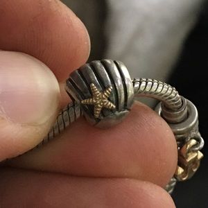 Retired Pandora Two Toned Seashell Charm